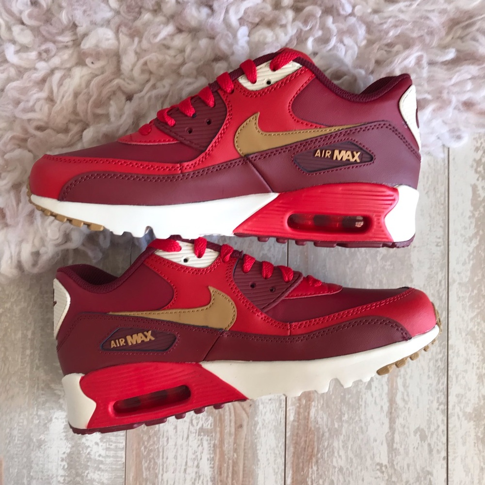 NWT Nike Air Max 90 game red/ Gold - Picture 5 of 7